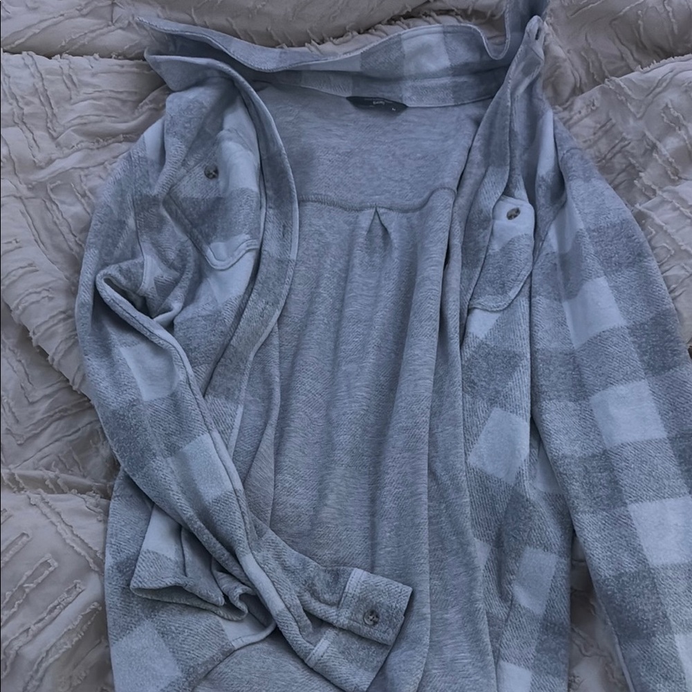 Gray Plaid Button-Up Shirt